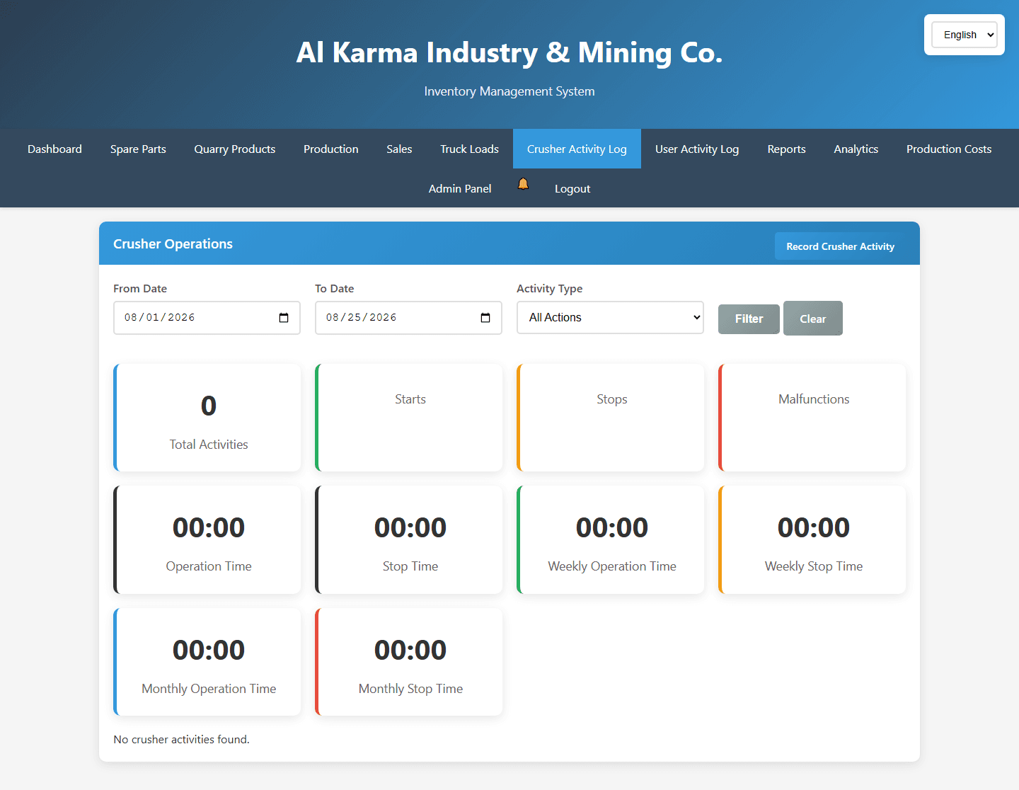 Quarry operation platform screenshot 9